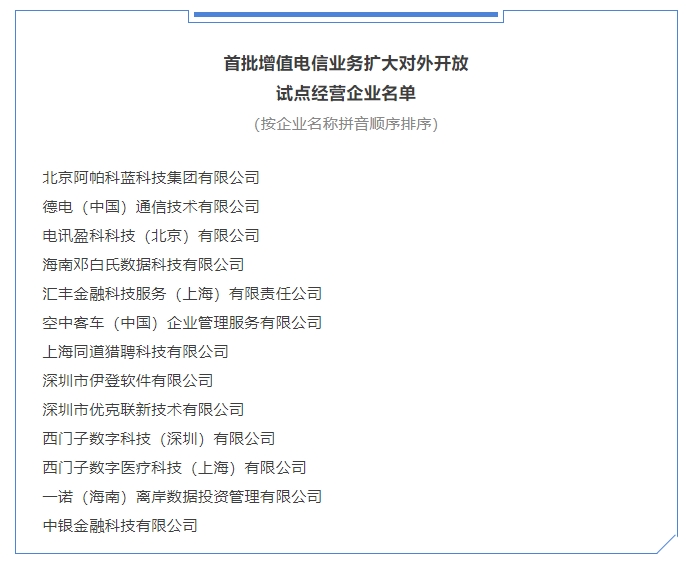 工业和信息化部：根据试点情况不断完善开放政策 持续提升电信领域对外开放水平